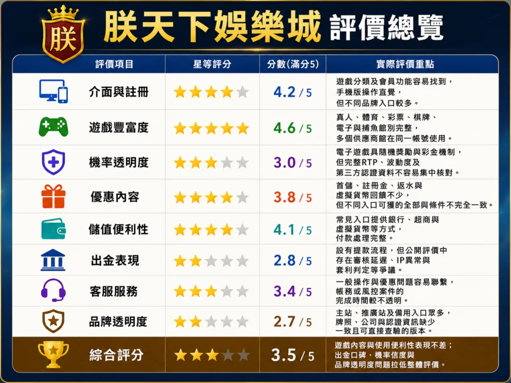 2026朕天下娛樂城評價|遊戲實測、網友口碑、出金與機率爭議完整分析 1 朕天下娛樂城評價