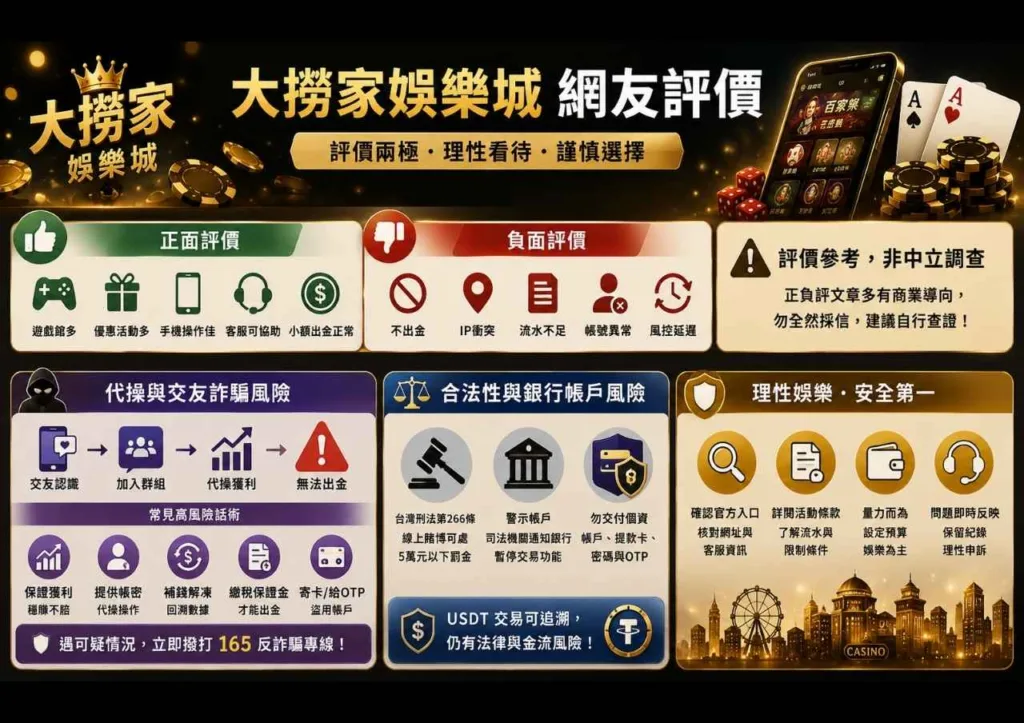 2026大撈家娛樂城評價懶人包|使用體驗、優惠、託售與網友口碑完整分析 3 大撈家娛樂城網友評價